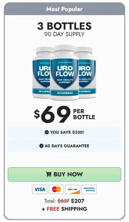 UroFlow 3 Bottles Pricing